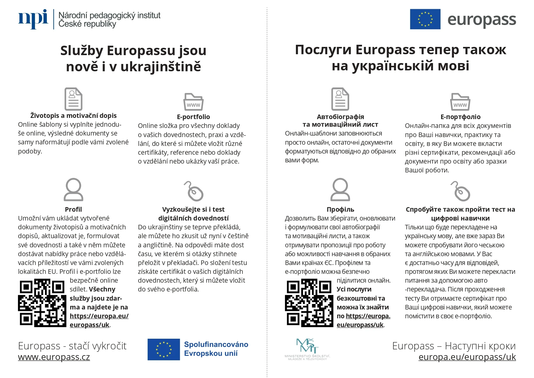 Služby Europassu v ukrajinštině